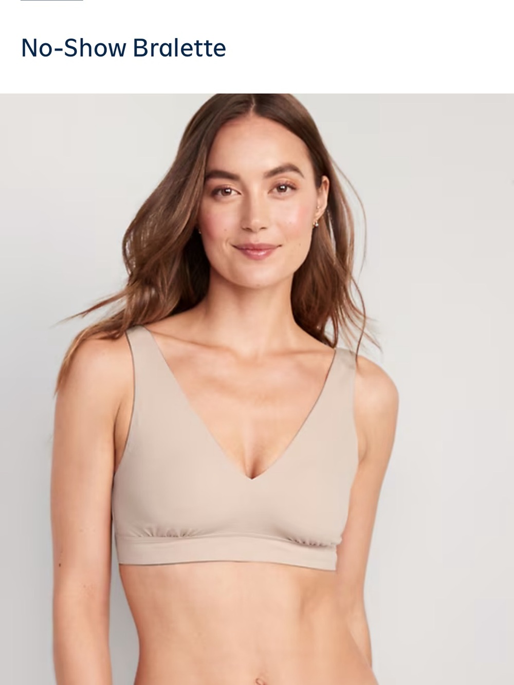Old Navy No-Show V-Neck Bralette in Nude Beige